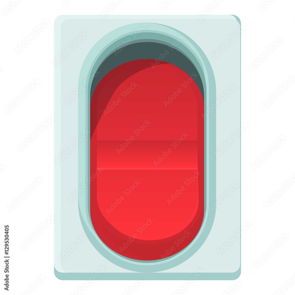 Red switch icon. Cartoon illustration of red switch vector icon for web Red switch icon. Cartoon illustration of red switch vector icon for web