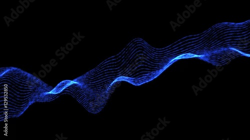 Wallpaper Mural Glowing  wave form particle 3D render look like spider web smooth flowing with moving camera abstract background animation motion graphic suite for add text or making introduction on black background Torontodigital.ca