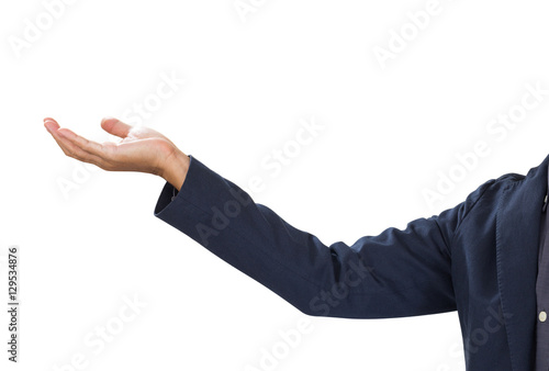 Businessman hand isolated on white background. clipping path