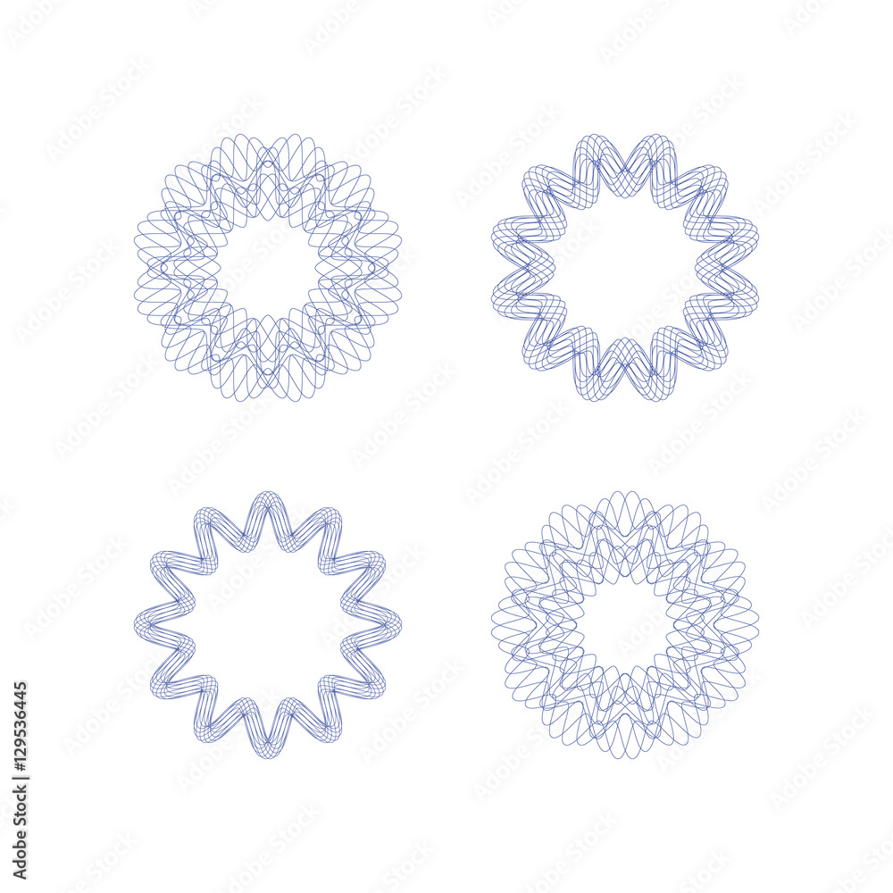 Guilloche decorative rosette element. Digital watermark. It can be used as a protective layer for certificate, voucher, banknote, money design, currency, note, check, ticket, reward etc. Guilloche decorative rosette element. Digital watermark. It can be used as a protective layer for certificate, voucher, banknote, money design, currency, note, check, ticket, reward etc.