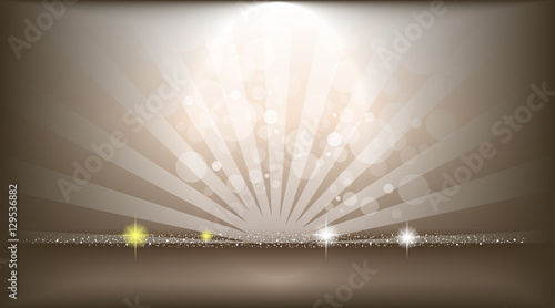 Digital vector abstract empty brown background with sparkle, stars, bubbles and light waves. Ready for product placement and infographic, ads, print or magazine