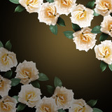 Beautiful floral background of cream roses 