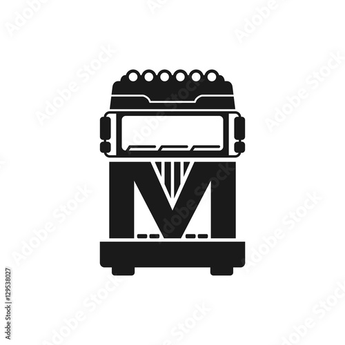 letter M truck logo vector