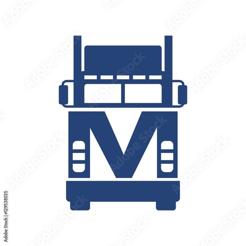 letter M truck logo vector