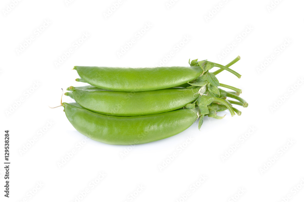 fresh sugar snap pea or green pea on white background fresh sugar snap pea or green pea on white background