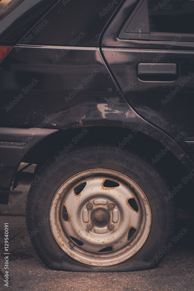 Car flat tire
