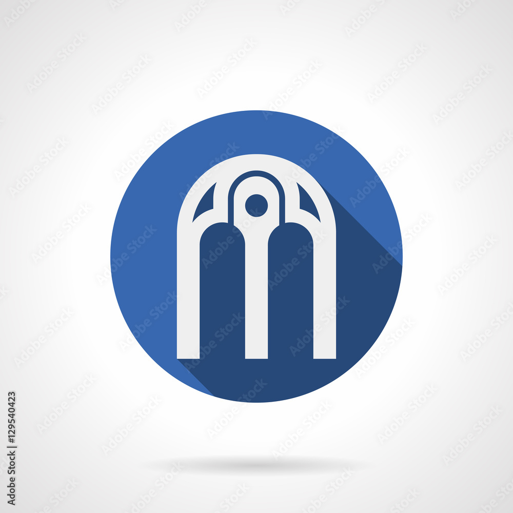 Intricate arches blue round vector icon Intricate arches blue round vector icon