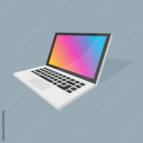 Isometric vector notebook laptop illustration