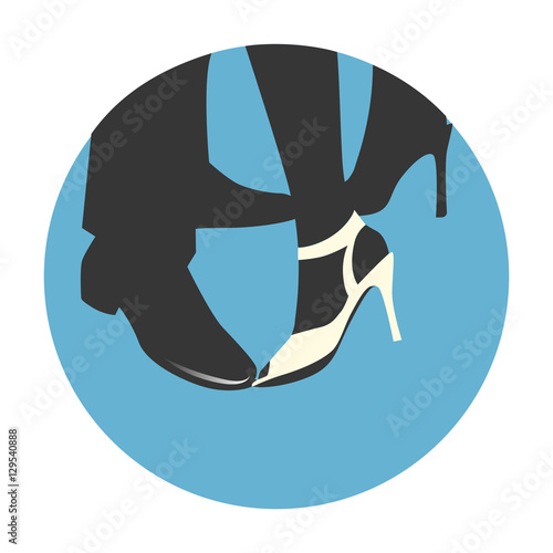 Woman and man dancing shoes illustration. Good for logo