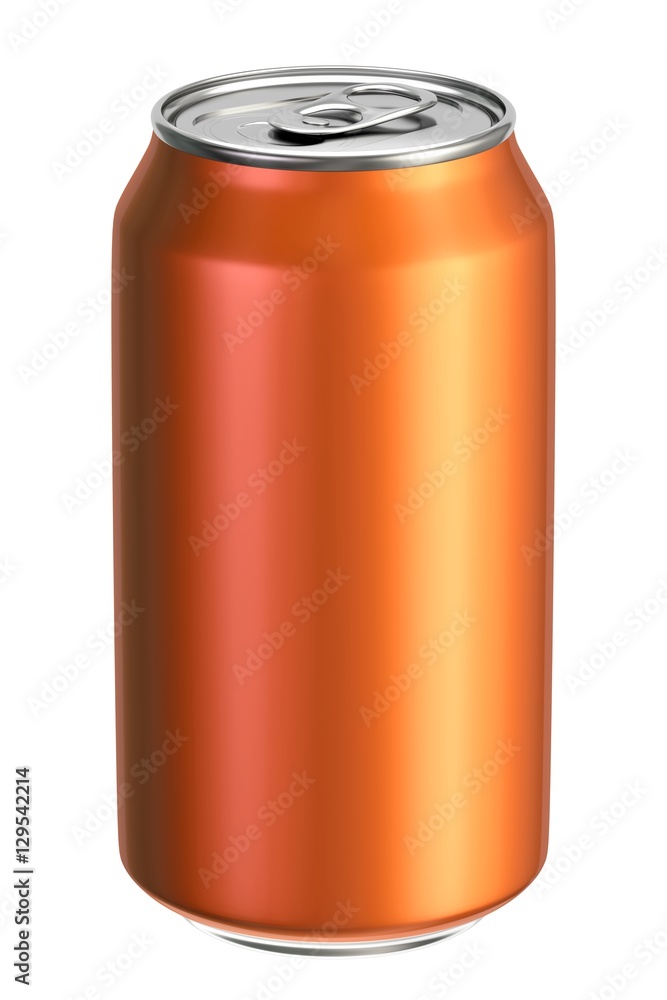 Orange aluminium drink can 3D illustration Orange aluminium drink can 3D illustration