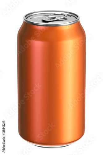 Orange aluminium drink can 3D illustration
