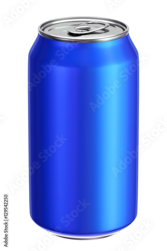 Blue aluminium drink can 3D illustration