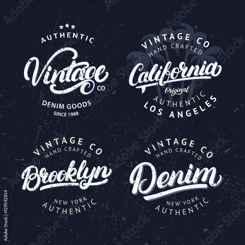 Set of tee prints, labels, badges.