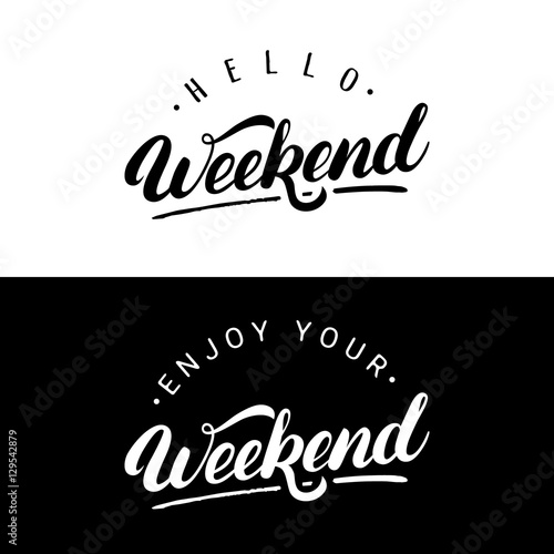 Set of weekend hand written lettering.