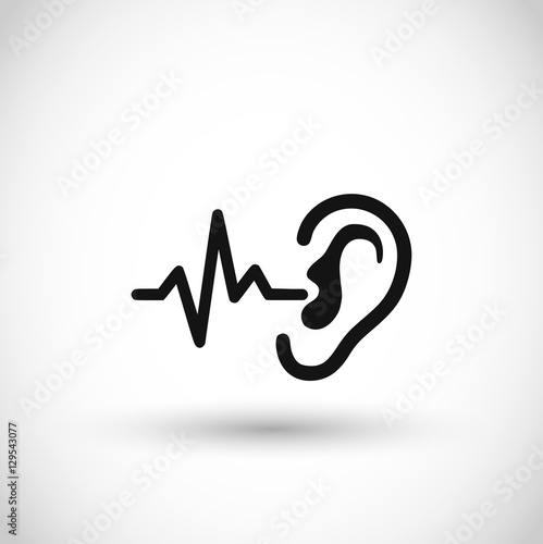 Ear wave sound icon vector