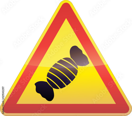 Panneau de danger temporaire du sucre