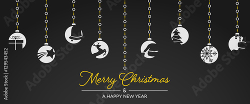 Merry Christmas Kugeln - S/W