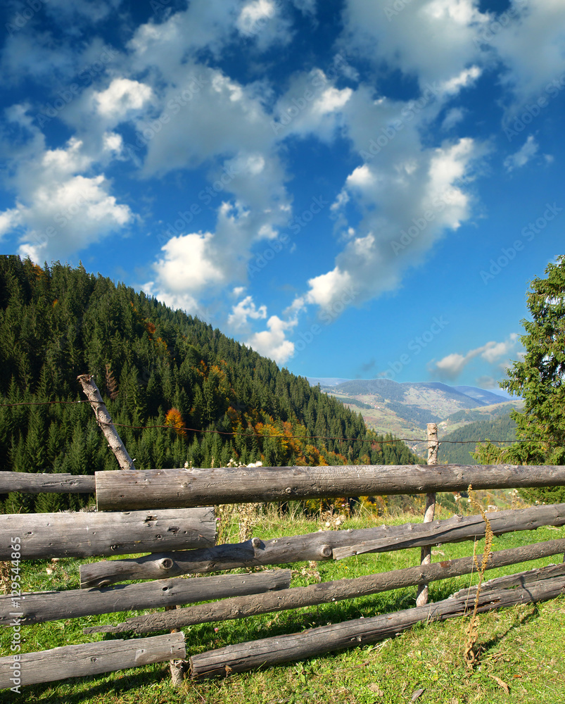 The old wooden fence The old wooden fence
