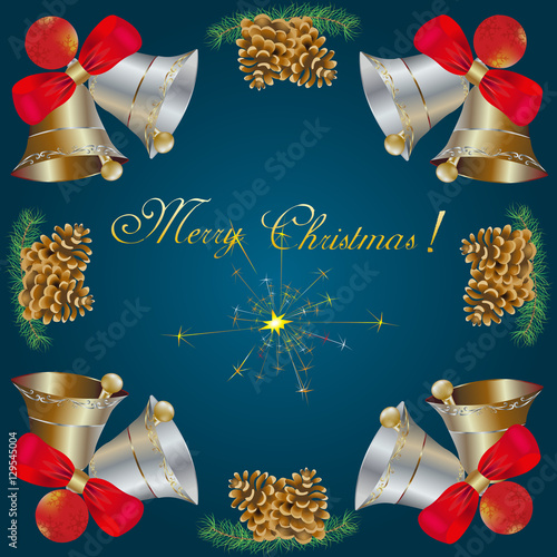 Christmas background with Christmas bells