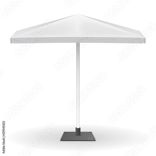White parasol or vector promo umbrella isolated on  background