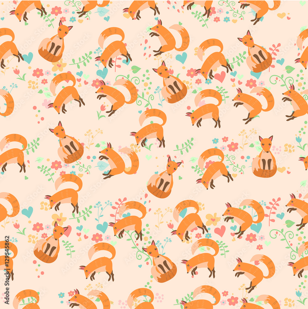 Obraz premium vector illustration of a cute fox