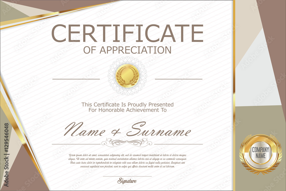 Fototapeta premium Certificate retro design template 
