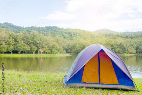 Dome tent camping at National Park, Thailand