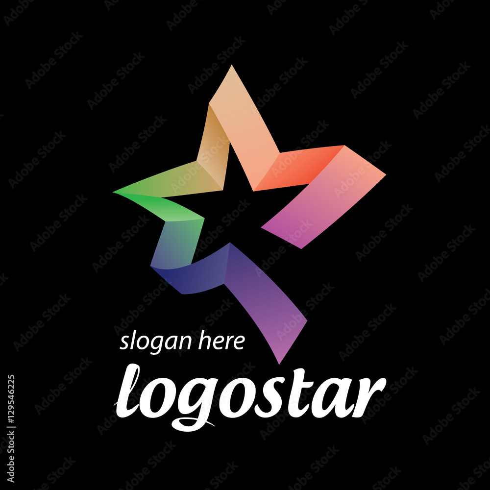 Fototapeta premium star logo of colored ribbons