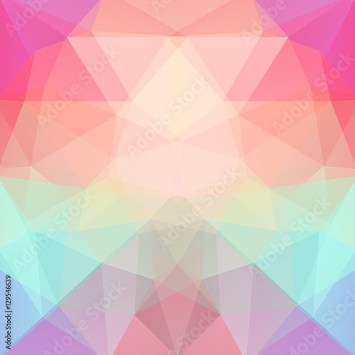 Abstract background consisting of pink, red, green, purple triangles. Geometric design for business presentations or web template banner flyer. Vector illustration