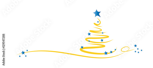 tannenbaum - gold/blau - scribble