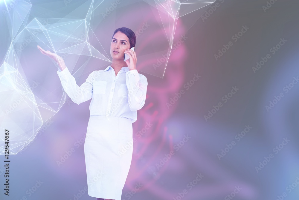 Composite image of businesswoman on the phone Composite image of businesswoman on the phone