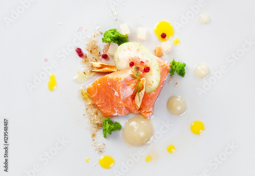 Molecular modern cuisine red fish
