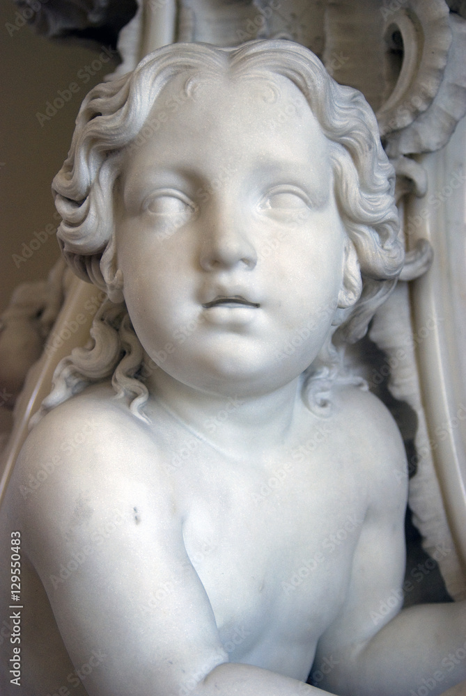 A sculpture of a child