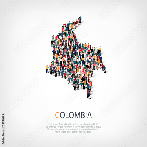 people map country Colombia vector