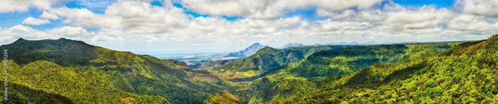 View from the Gorges viewpoint. Mauritius. Panorama