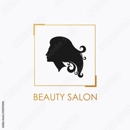 Beauty Salon logo design template with beautiful woman's profile.