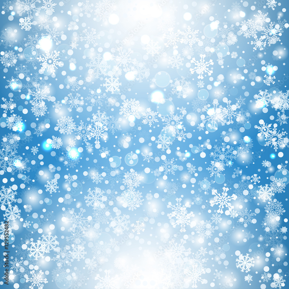 Winter background with snow. Christmas  banner. Vector