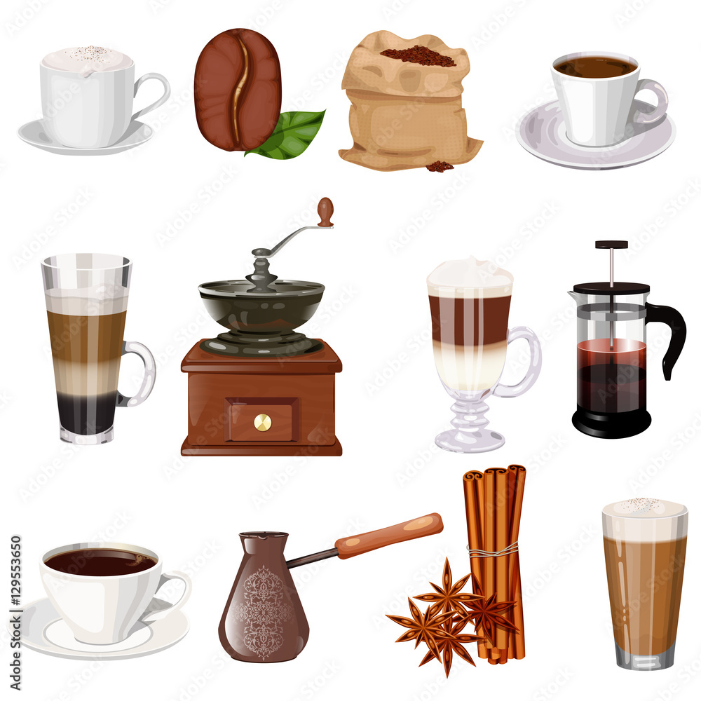 Coffee theme vector set Stock Vector | Adobe Stock