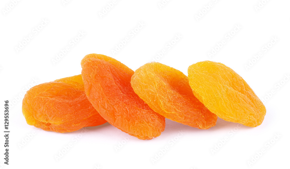 Dried apricots on a white background Dried apricots on a white background