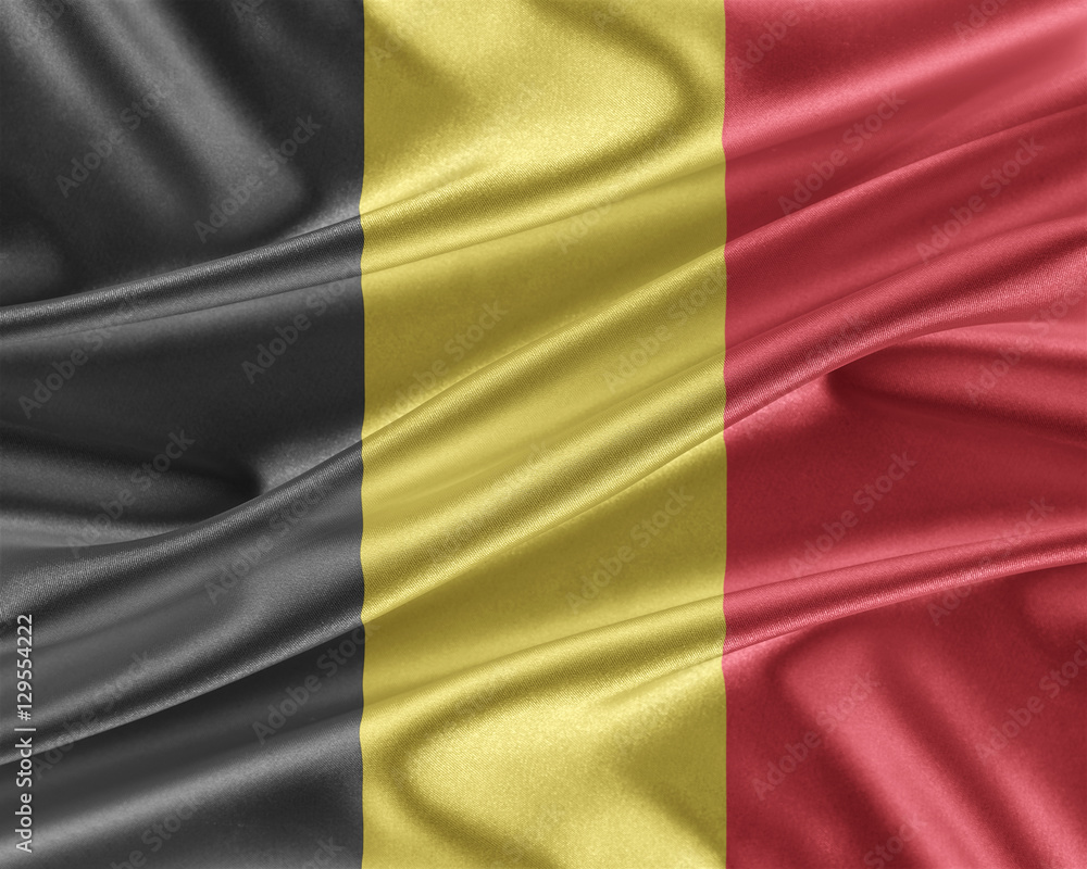 Belgium flag with a glossy silk texture. Belgium flag with a glossy silk texture.