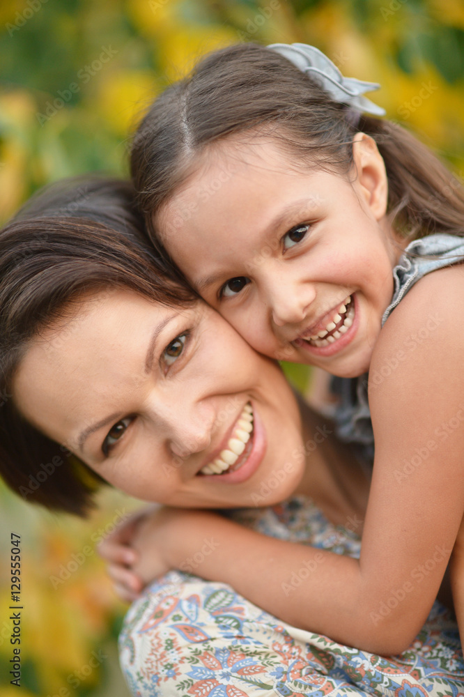 Portrait of mother and daughter Portrait of mother and daughter