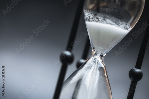 Hourglass with white sand