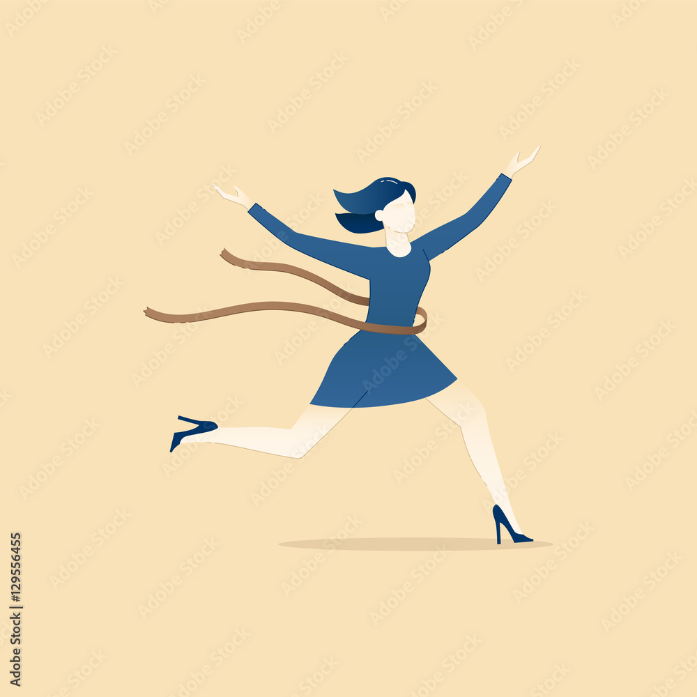 Business concept vector illustration of a business woman success