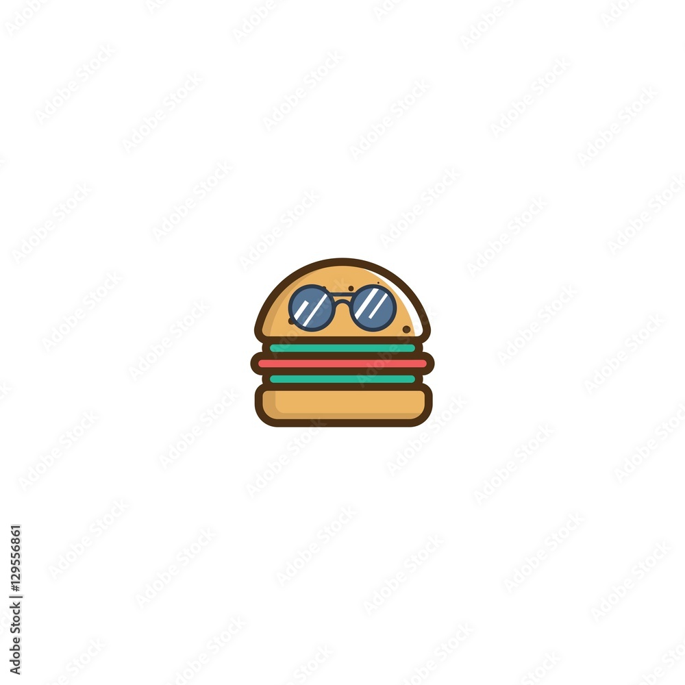 Fototapeta premium Cool Burger Vector Logo Design Element