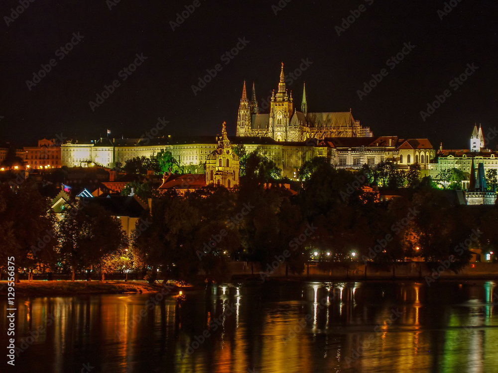 Prague Castle at night