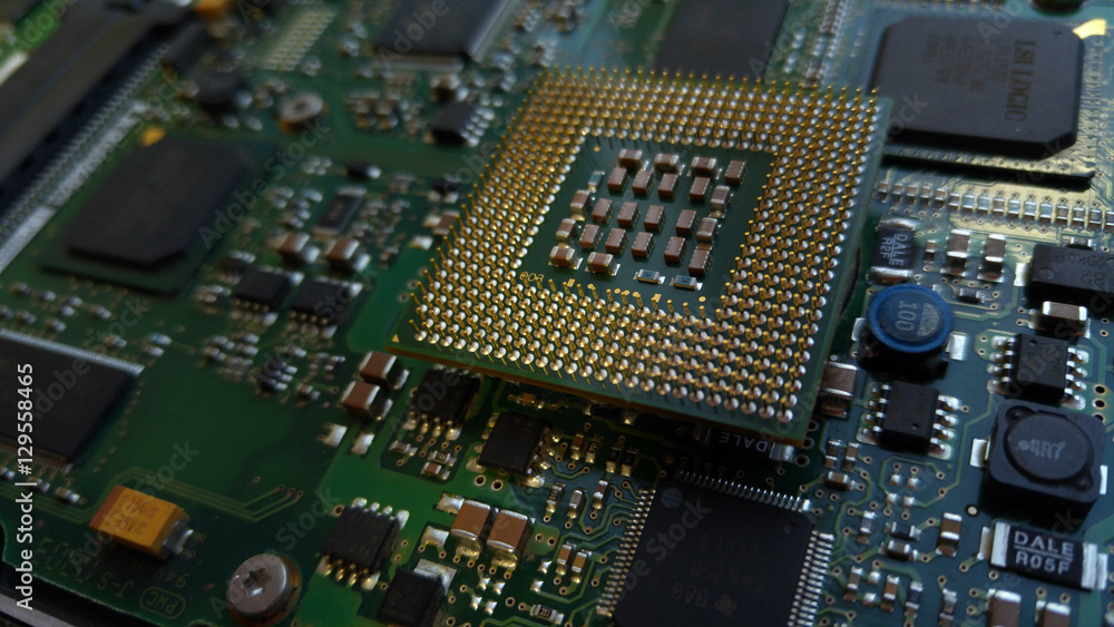 Technology - Photo of microchip (multicolors) Technology - Photo of microchip (multicolors)