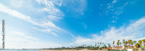 blue sky over Santa Barbara coastline photo