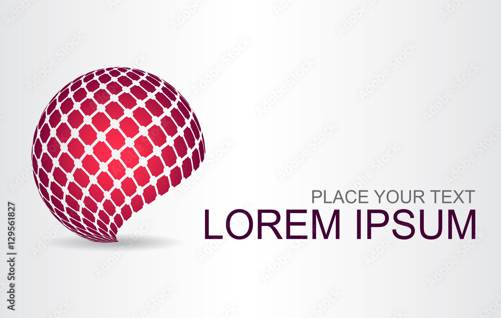 Logo stylized spherical surface with abstract shapes Logo stylized spherical surface with abstract shapes