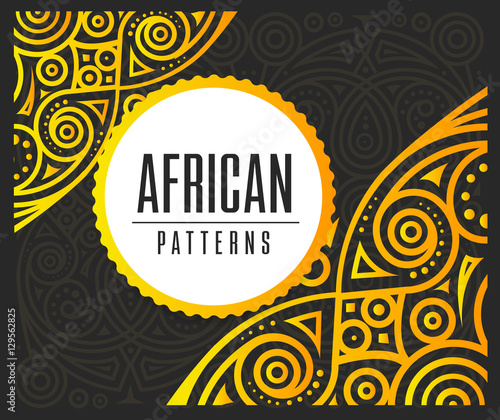 Vector African Golden pattern on black background