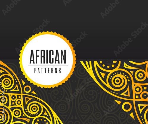 Vector African Golden pattern on black background